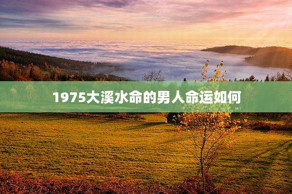 1975大溪水命的男人命运如何