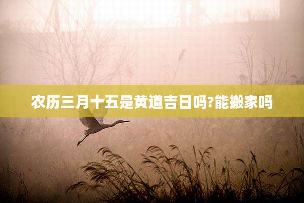 农历三月十五是黄道吉日吗?能搬家吗