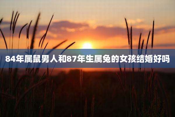 84年属鼠男人和87年生属兔的女孩结婚好吗