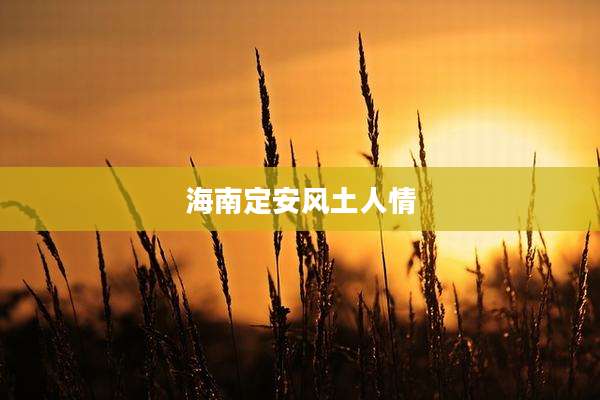 海南定安风土人情