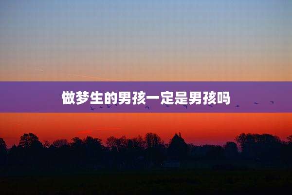 做梦生的男孩一定是男孩吗