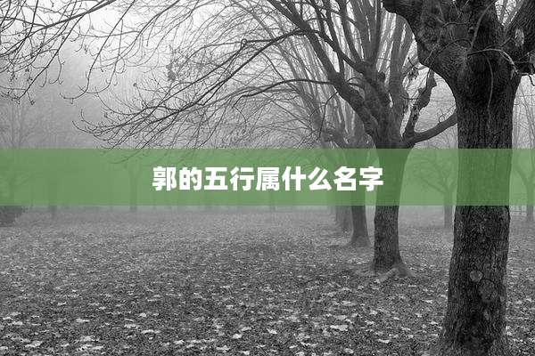 郭的五行属什么名字