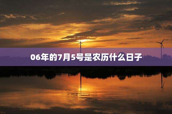 06年的7月5号是农历什么日子
