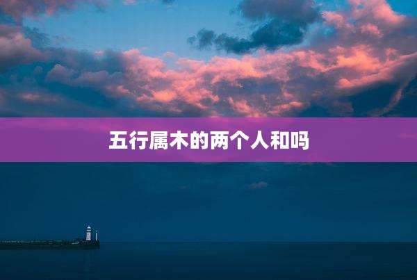 五行属木的两个人和吗