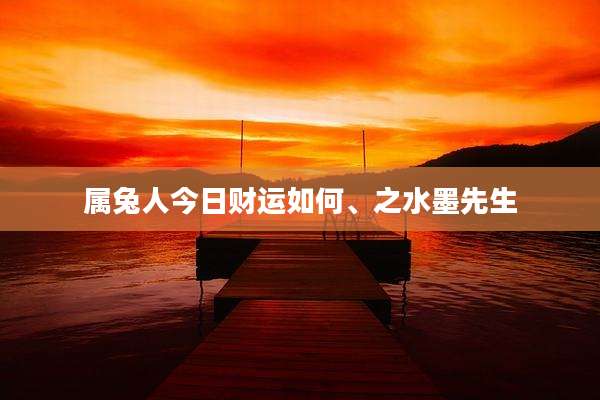 属兔人今日财运如何、之水墨先生