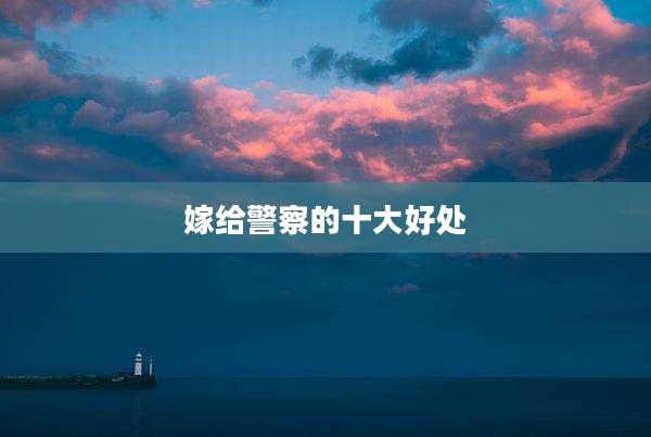 嫁给警察的十大好处
