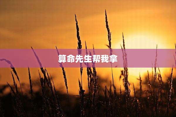 算命先生帮我拿