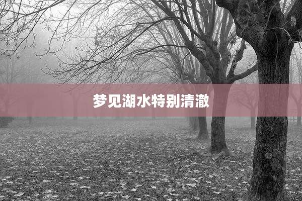 梦见湖水特别清澈