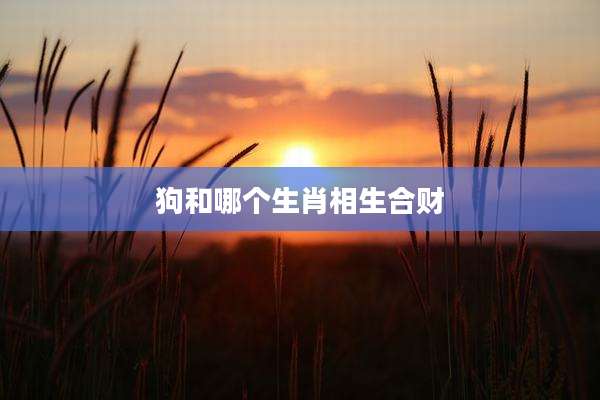 狗和哪个生肖相生合财
