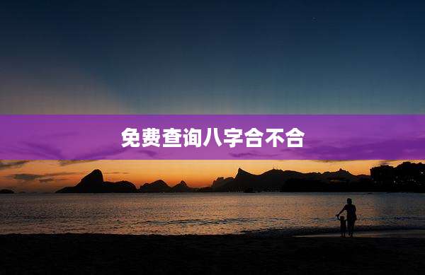 免费查询八字合不合