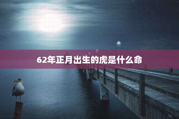 62年正月出生的虎是什么命