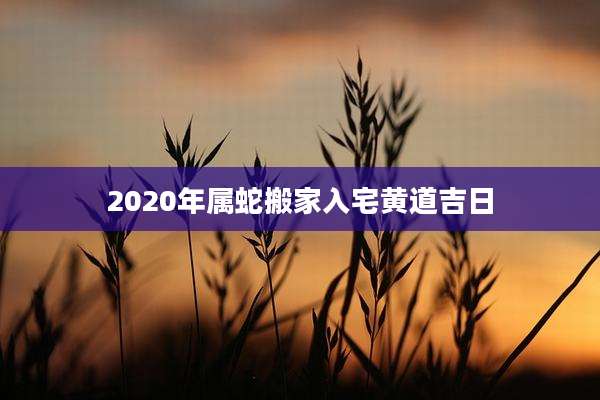 2020年属蛇搬家入宅黄道吉日