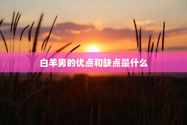 白羊男的优点和缺点是什么