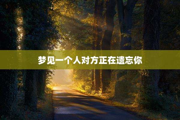 梦见一个人对方正在遗忘你
