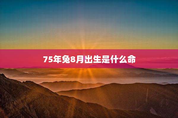 75年兔8月出生是什么命