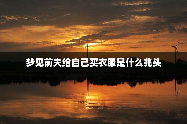梦见前夫给自己买衣服是什么兆头
