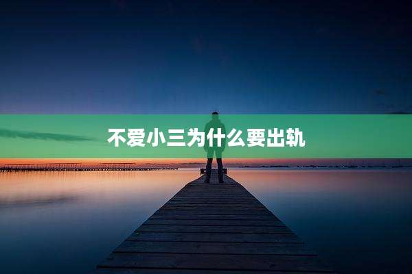 不爱小三为什么要出轨