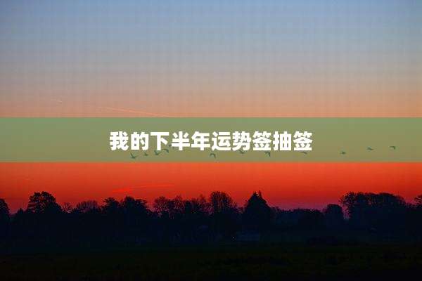 我的下半年运势签抽签