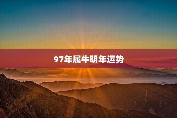 97年属牛明年运势