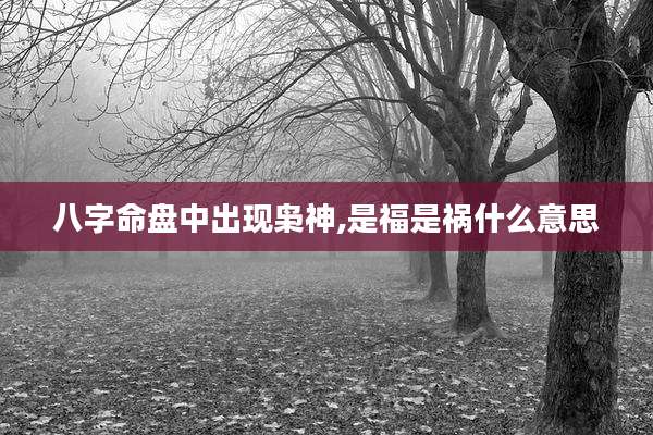 八字命盘中出现枭神,是福是祸什么意思