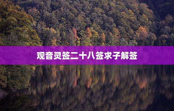观音灵签二十八签求子解签