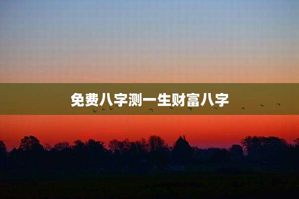 免费八字测一生财富八字