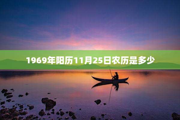 1969年阳历11月25日农历是多少