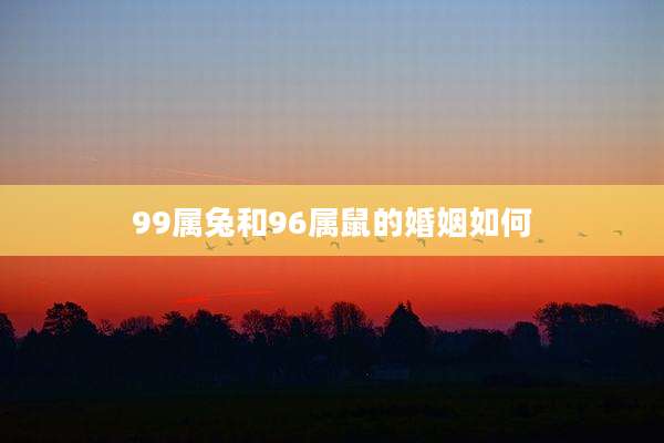 99属兔和96属鼠的婚姻如何