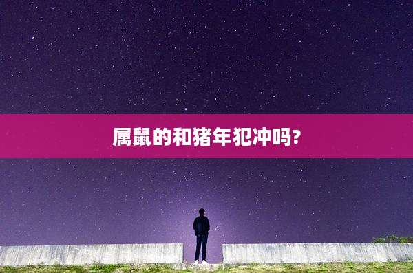属鼠的和猪年犯冲吗?