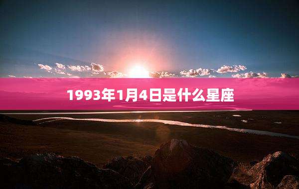 1993年1月4日是什么星座