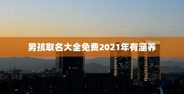 男孩取名大全免费2021年有涵养