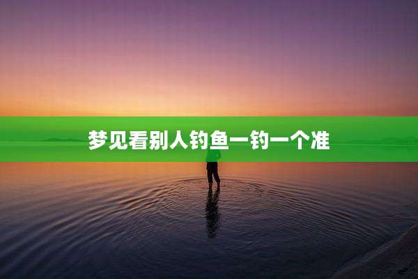 梦见看别人钓鱼一钓一个准