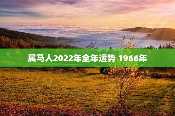 属马人2022年全年运势 1966年