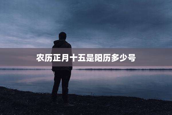 农历正月十五是阳历多少号