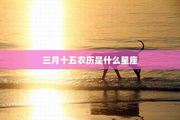 三月十五农历是什么星座