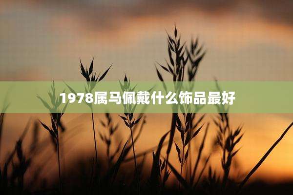 1978属马佩戴什么饰品最好