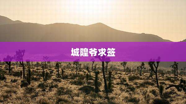 城隍爷求签