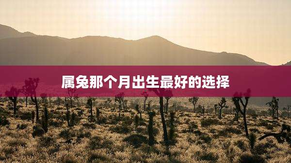 属兔那个月出生最好的选择