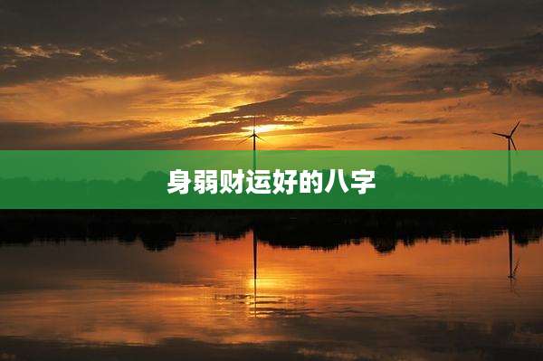 身弱财运好的八字