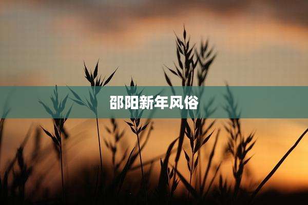 邵阳新年风俗