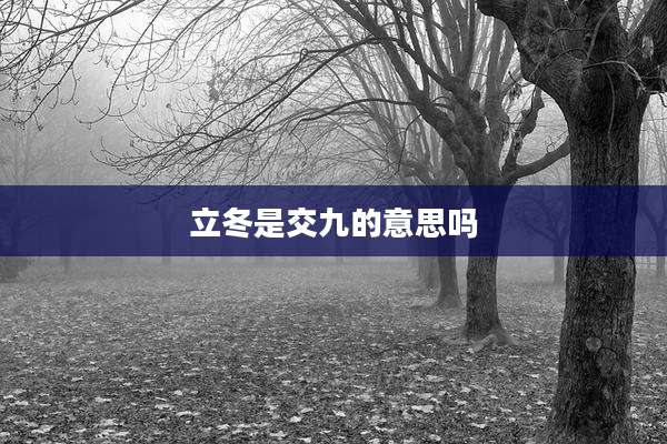 立冬是交九的意思吗