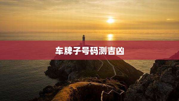 车牌子号码测吉凶