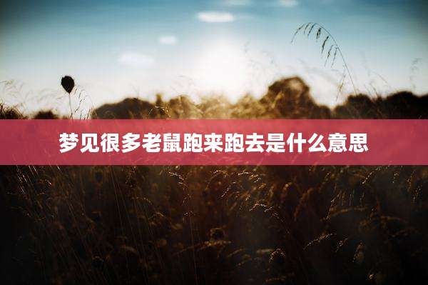 梦见很多老鼠跑来跑去是什么意思