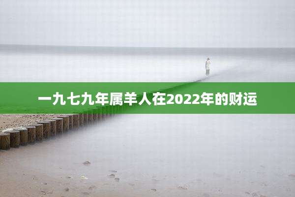 一九七九年属羊人在2022年的财运