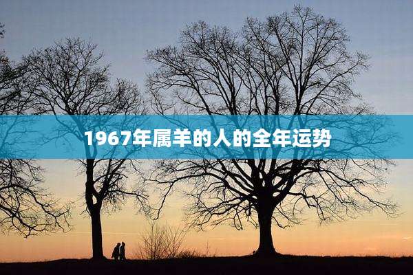 1967年属羊的人的全年运势
