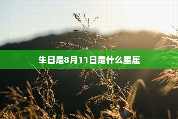 生日是8月11日是什么星座