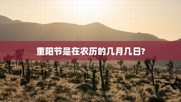 重阳节是在农历的几月几日?