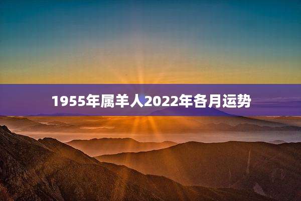 1955年属羊人2022年各月运势