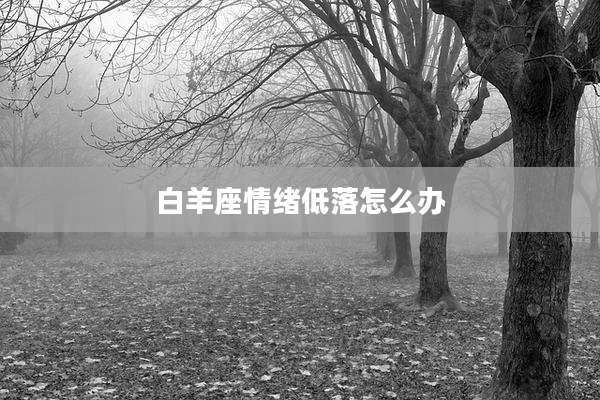 白羊座情绪低落怎么办