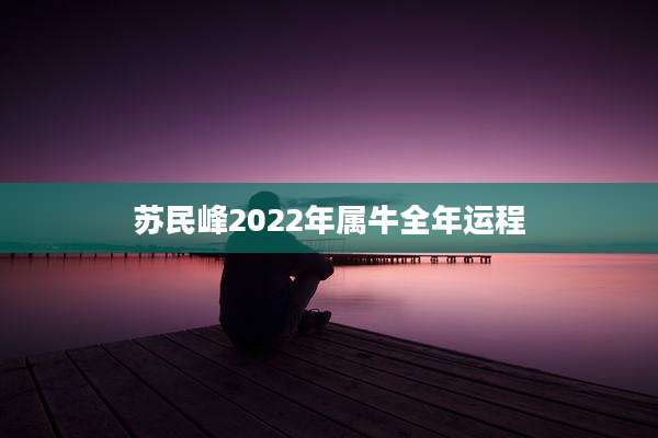 苏民峰2022年属牛全年运程